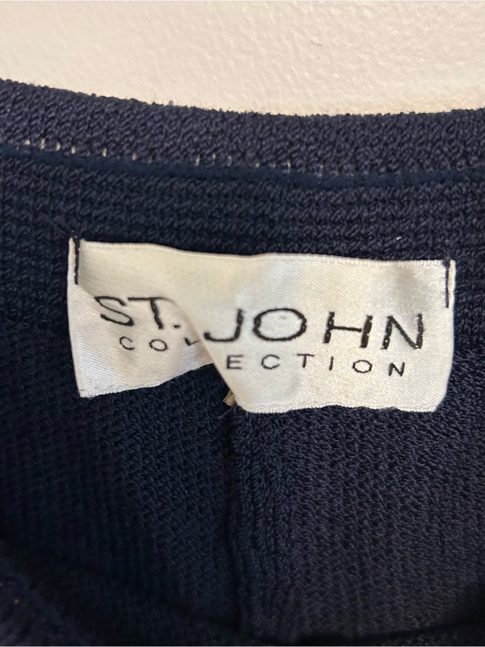 St. John Collection Santana Knit Navy Wide Leg Pants Pull-on Size 8 - Picture 4 of 7
